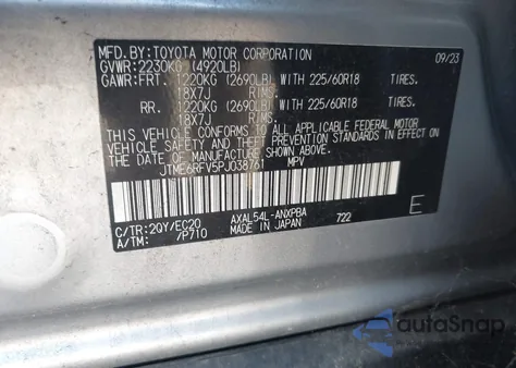 2023 Toyota Rav4 Hybrid Xse z USA, uszkodzony, nr VIN JTME6RFV5PJ038761